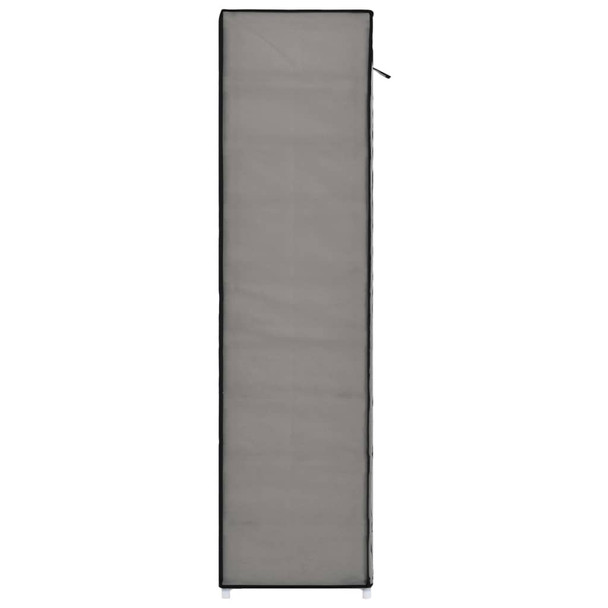 282434 Shoe Cabinet with Cover Grey 115x28x110 cm Fabric