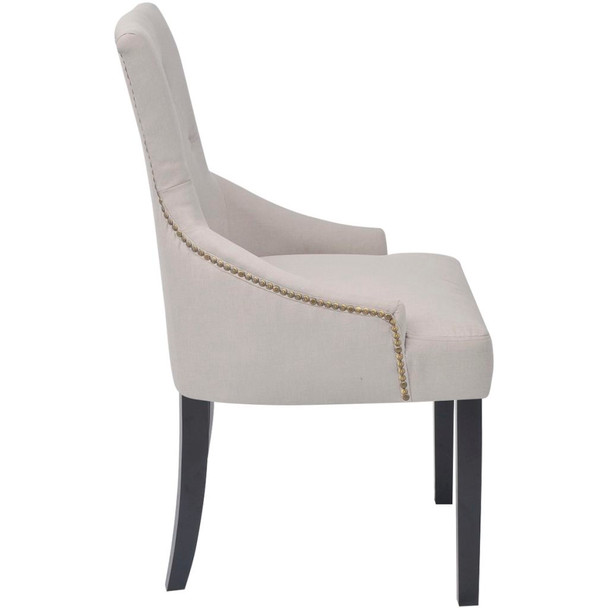 242402 Dining Chairs 2 pcs Cream Grey Fabric