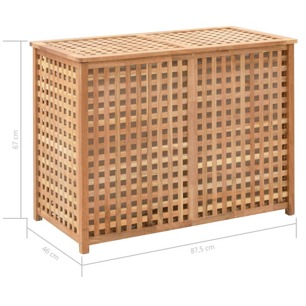 Košara za rublje od masivne orahovine 87,5 x 46 x 67 cm