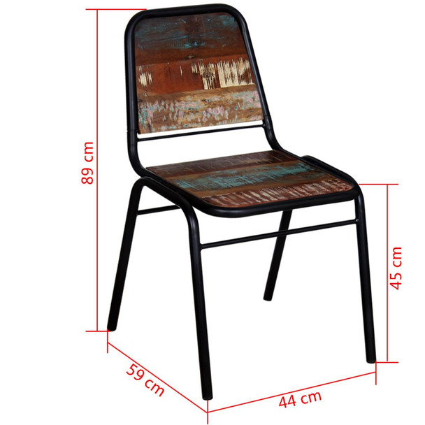 Blagovaonske Stolice 4 kom Masivno Obnovljeno Drvo 44x59x89 cm (2x244246)