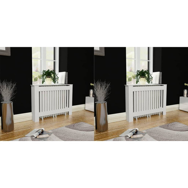 Pokrovi za radijator 2 kom bijeli MDF 112 cm