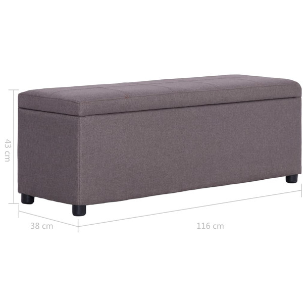 Klupa s pretincem za pohranu 116 cm bež poliesterska