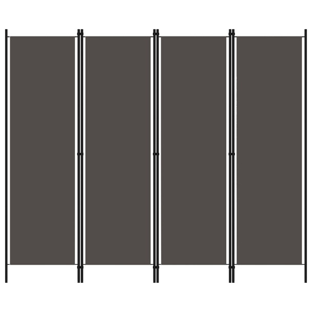 Sobna pregrada s 4 panela antracit 200 x 180 cm