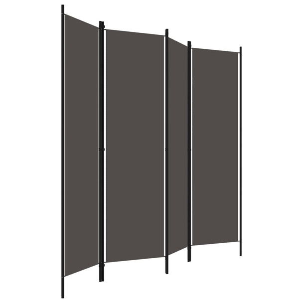 Sobna pregrada s 4 panela antracit 200 x 180 cm