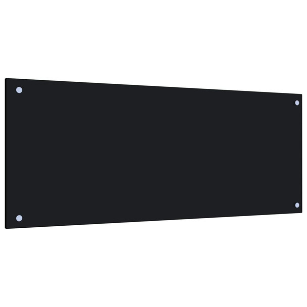 Kuhinjska zaštita od prskanja crna 100 x 40 cm kaljeno staklo