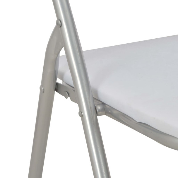 Sklopive blagovaonske stolice od umjetne kože 2 kom bijele