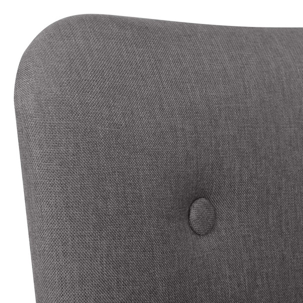 Fotelja s osloncem za noge od tkanine siva