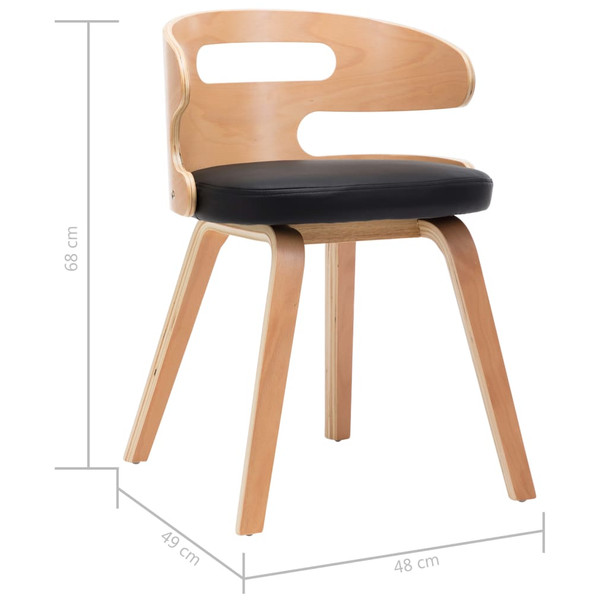 vidaXL Blagovaonske stolice od savijenog drva i umjetne kože 2 kom crne