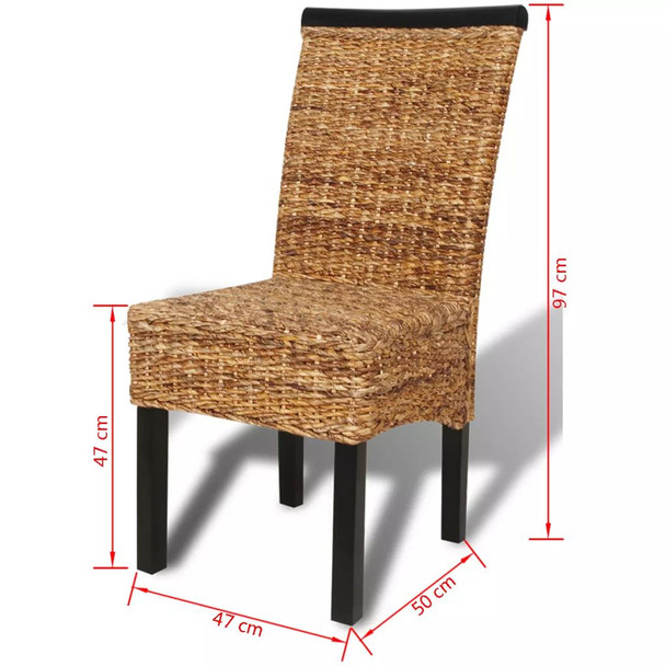 Blagovaonske stolice od abake i masivnog drva manga 2 kom