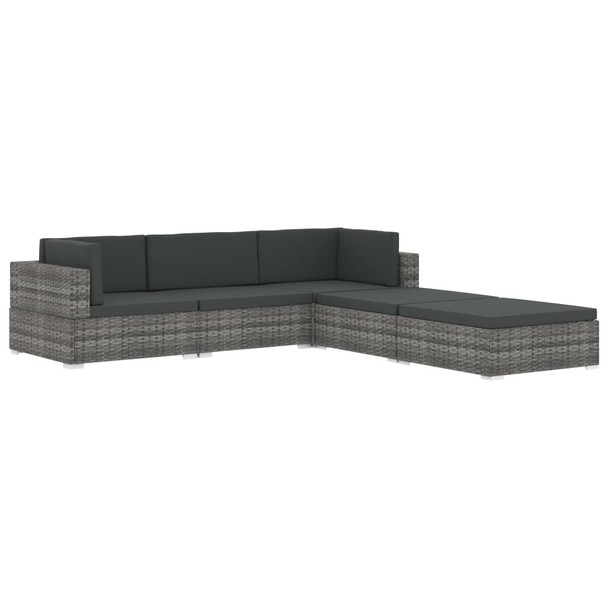 vidaXL Modularni tabure s jastukom 1 kom od poliratana crni