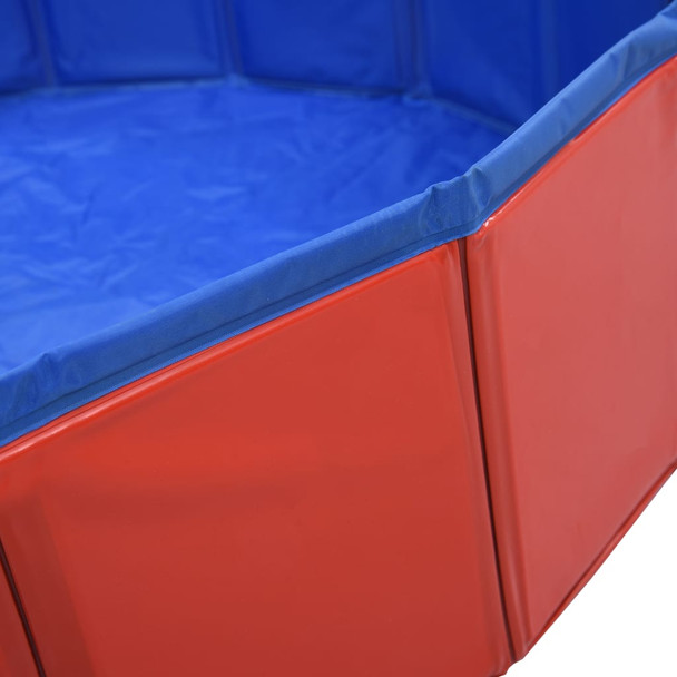 Sklopivi bazen za pse crveni 160 x 30 cm PVC