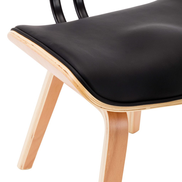 Blagovaonske stolice 6 kom savijeno drvo i umjetna koža crne
