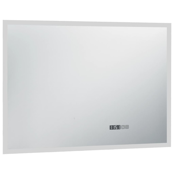 Kupaonsko LED ogledalo sa senzorom na dodir i satom 100 x 60 cm