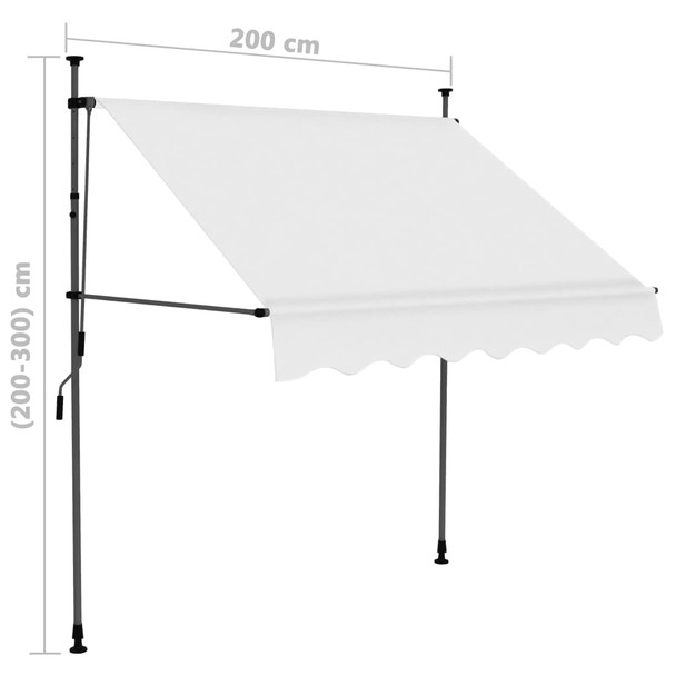 Tenda na ručno uvlačenje s LED svjetlima 200 cm krem