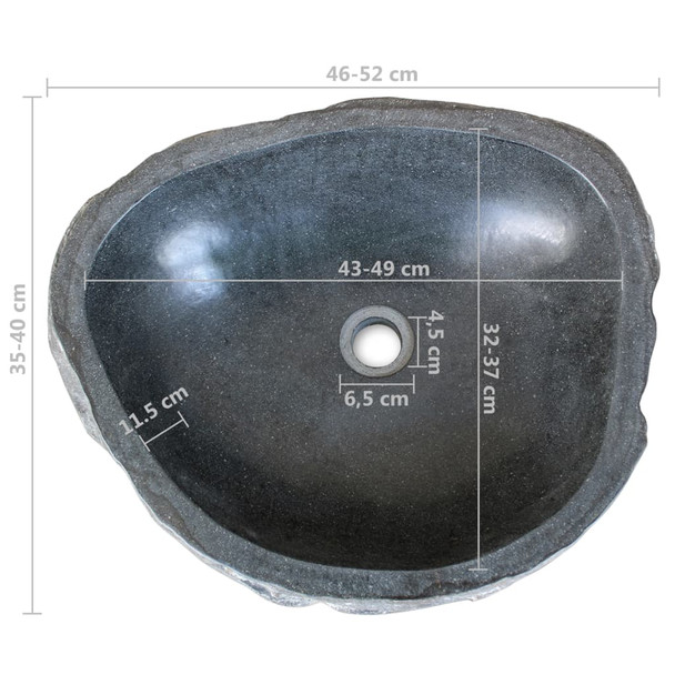 Umivaonik od riječnog kamena ovalni 46 - 52 cm