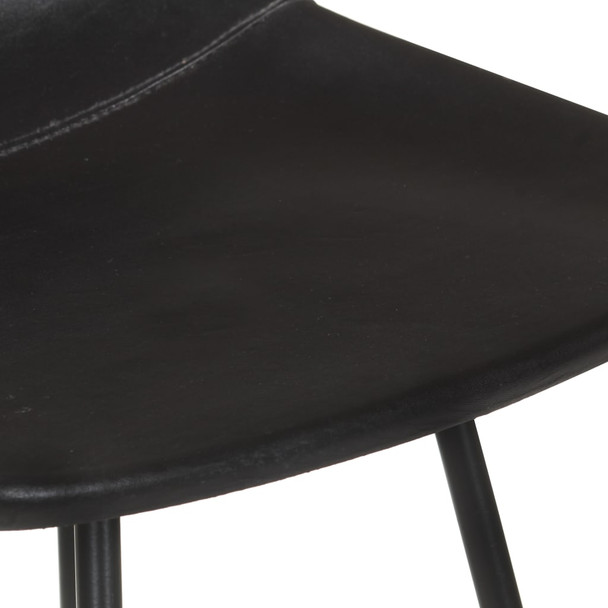 vidaXL Barski stolci od prave kože 2 kom crni