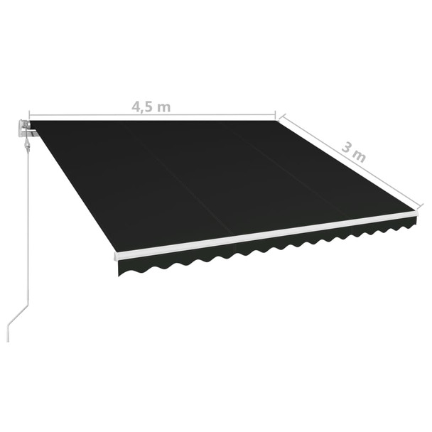 Tenda na automatsko uvlačenje 450 x 300 cm antracit