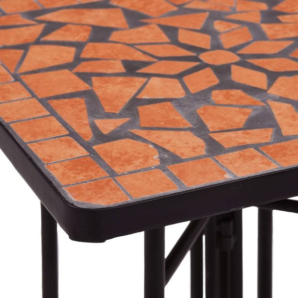 Mozaični bočni stolić boja cigle keramički