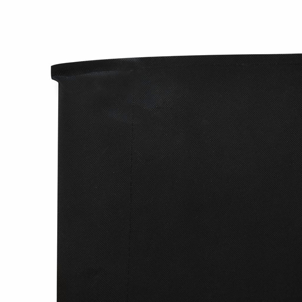 Vjetrobran sa 6 panela od tkanine 800 x 80 cm crni