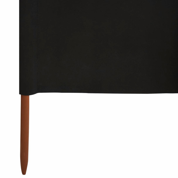 Vjetrobran sa 6 panela od tkanine 800 x 80 cm crni