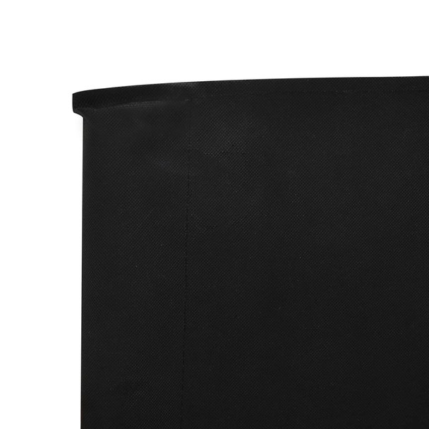 Vjetrobran sa 6 panela od tkanine 800 x 120 cm crni