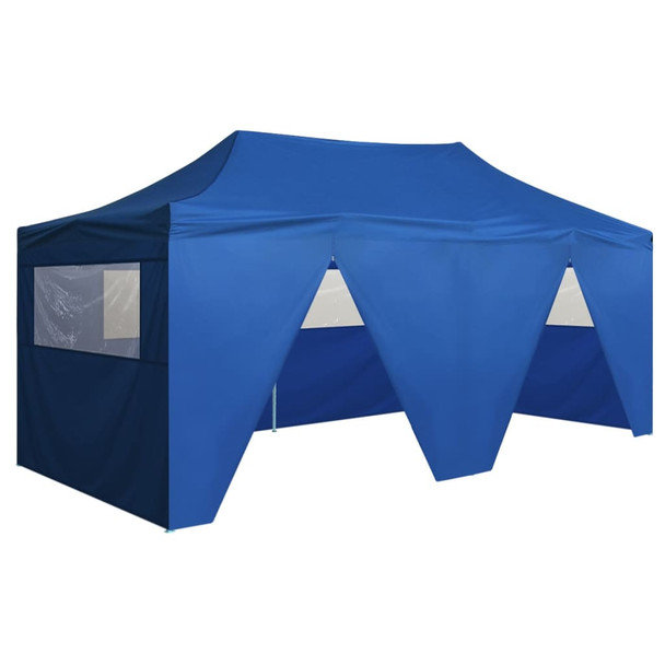 Profesionalni sklopivi šator za zabave 3 x 6 m čelični plavi