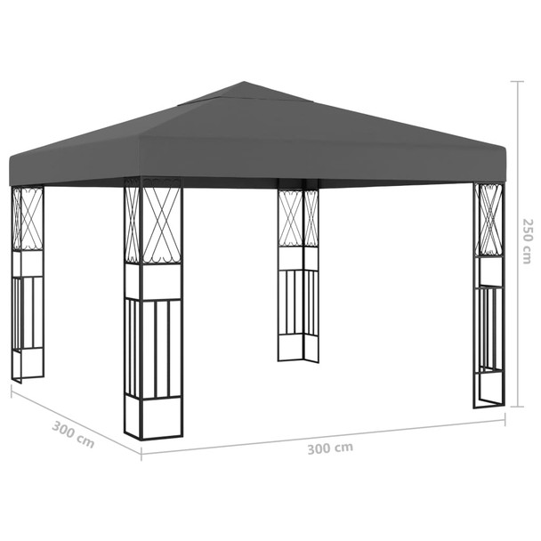 Sjenica od tkanine 3 x 3 m antracit