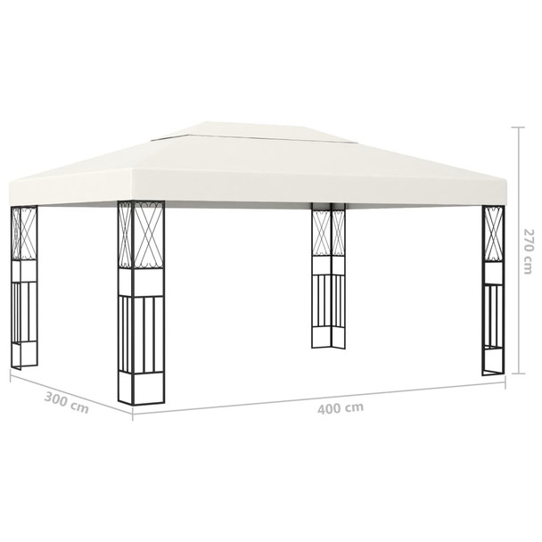 Sjenica od tkanine 3 x 4 m krem