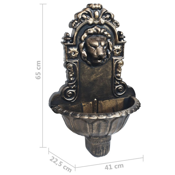 Zidna fontana s dizajnom lavlje glave brončana