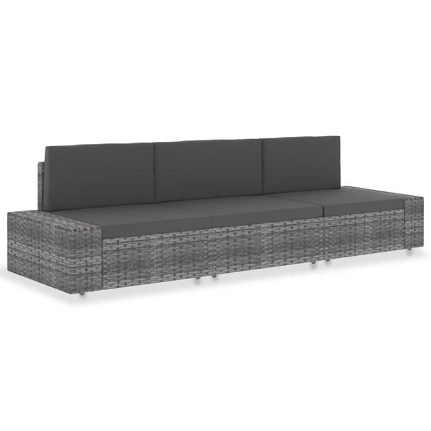 Modularni trosjed od poliratana sivi