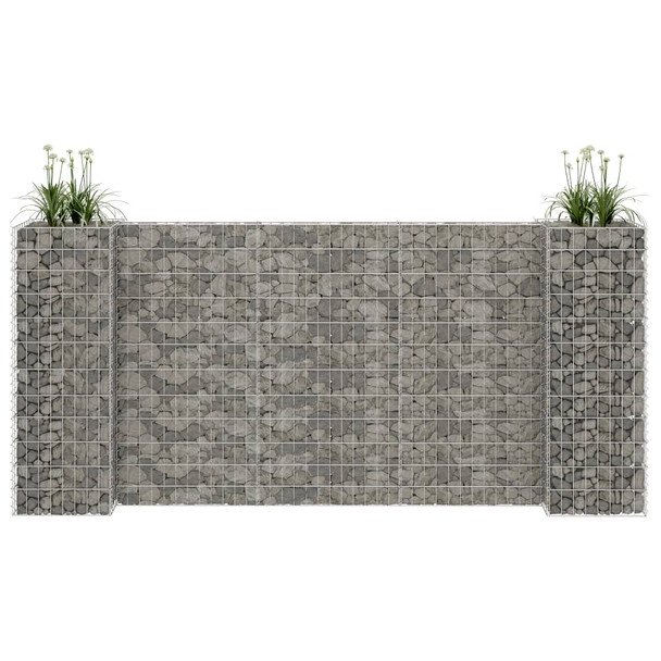 Gabionska sadilica u H-obliku od čelične žice 260 x 40 x 120 cm