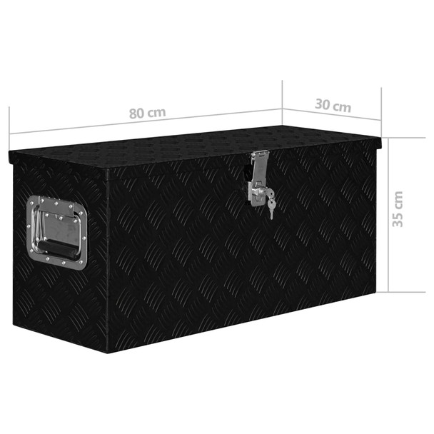 Aluminijska kutija 80 x 30 x 35 cm crna