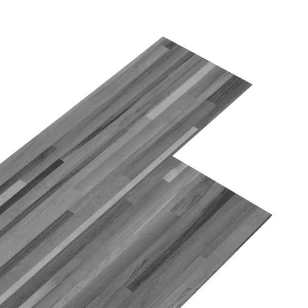 Podne obloge od PVC-a 4,46 m² 3 mm samoljepljive prugaste sive