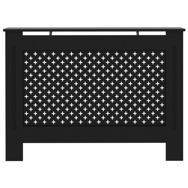vidaXL Pokrov za radijator crni 112 x 19 x 81 cm MDF