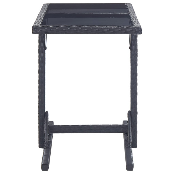 Vrtni stol crni 110 x 53 x 72 cm stakleni i poliratan