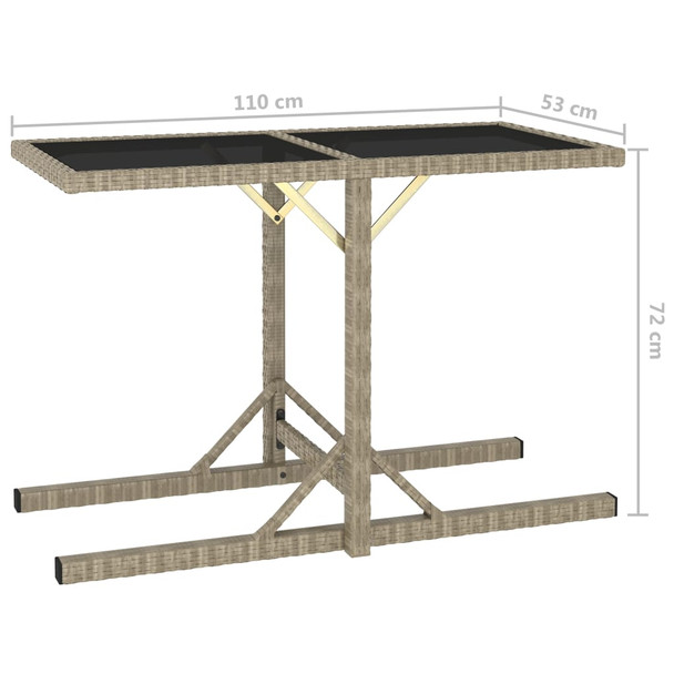Vrtni stol bež 110 x 53 x 72 cm stakleni i poliratan