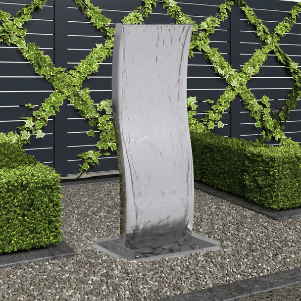 Vrtna fontana s crpkom od nehrđajućeg čelika 90 cm zakrivljena