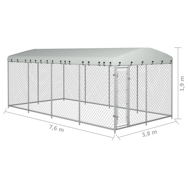 Vanjski kavez za pse s krovom 8 x 4 x 2,3 m