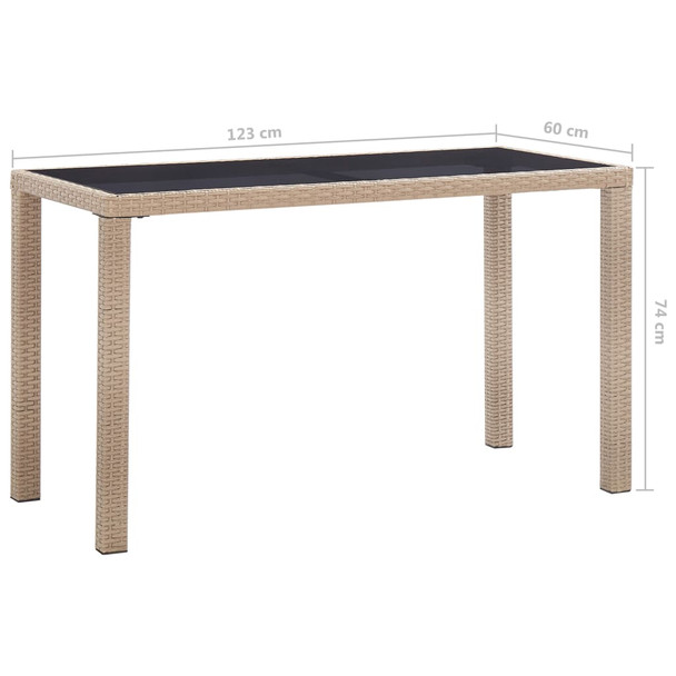 Vrtni stol bež 123 x 60 x 74 cm od poliratana