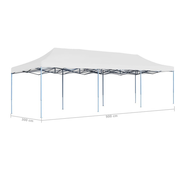 Sklopivi prigodni šator za zabave 3 x 9 m bijeli