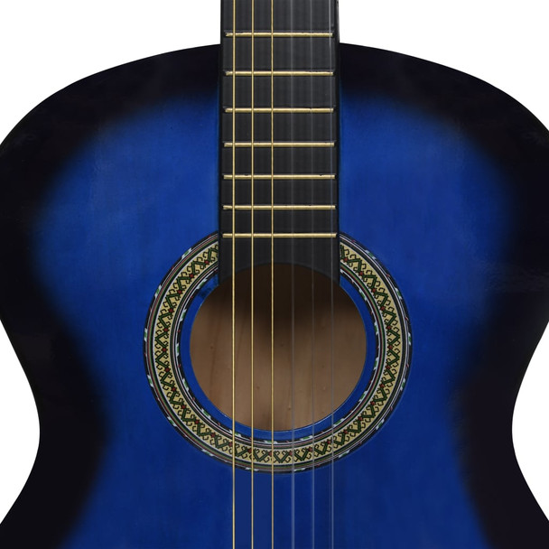 12-dijelni set klasične gitare za početnike plavi 4/4 39"