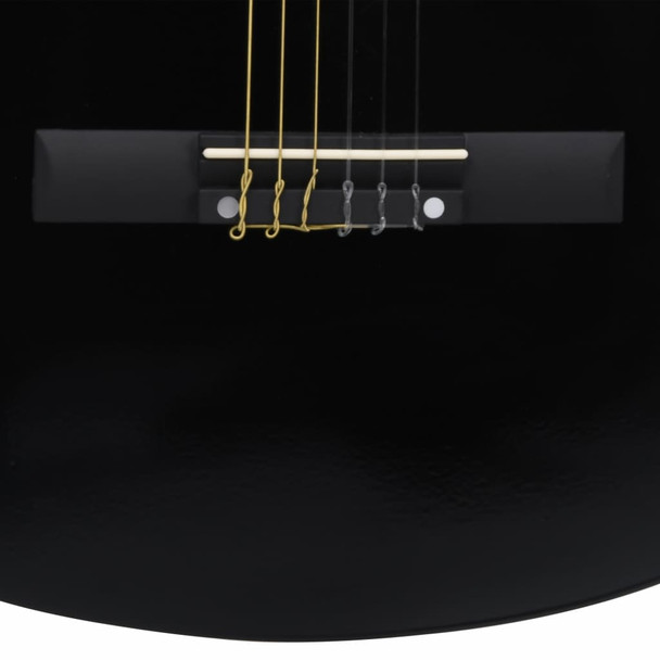 12-dijelni set klasične gitare za početnike crni 4/4 39"