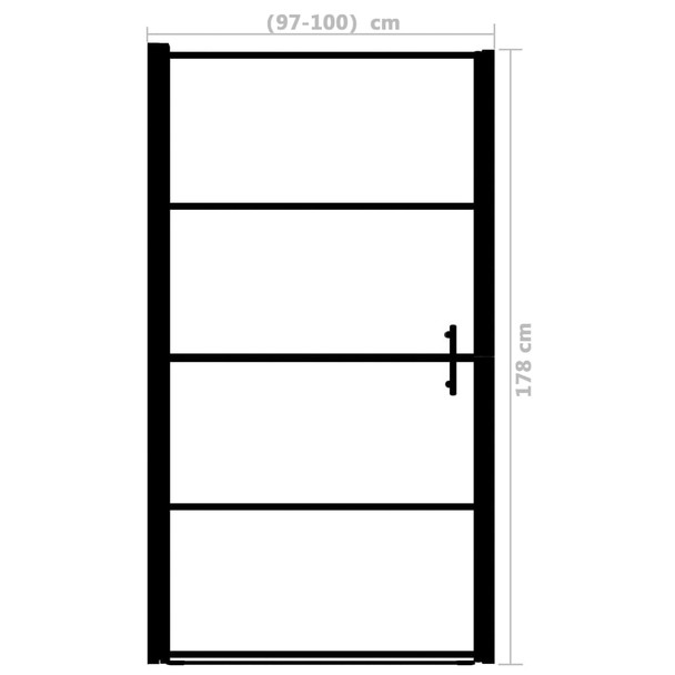 Vrata za tuš od mutnog kaljenog stakla 100 x 178 cm crna