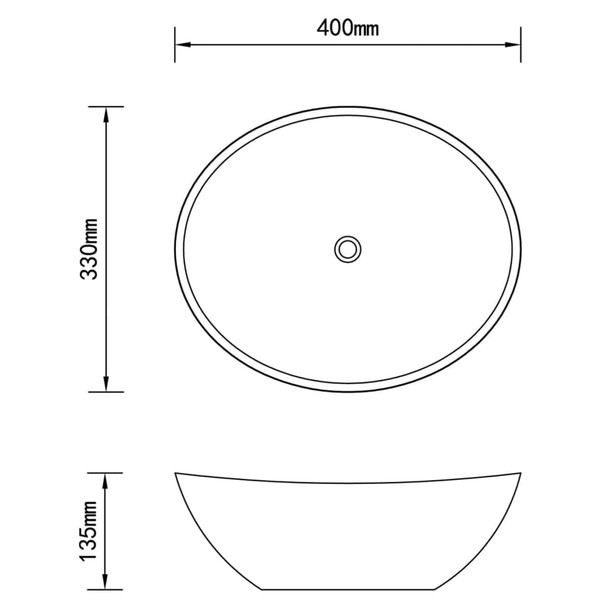 Luksuzni ovalni umivaonik mat svjetloplavi 40 x 33 cm keramički