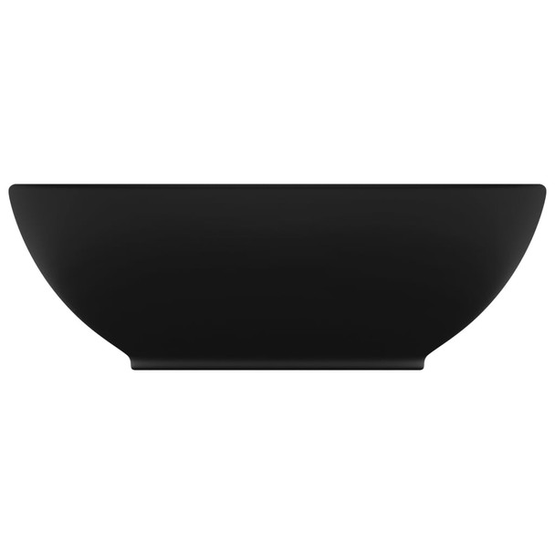 Luksuzni ovalni umivaonik mat crni 40 x 33 cm keramički