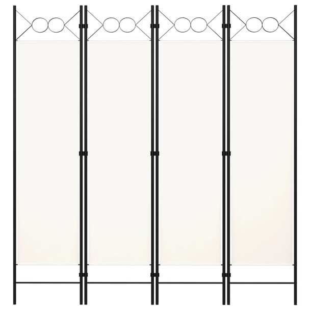 Sobna pregrada s 4 panela krem bijela 160 x 180 cm