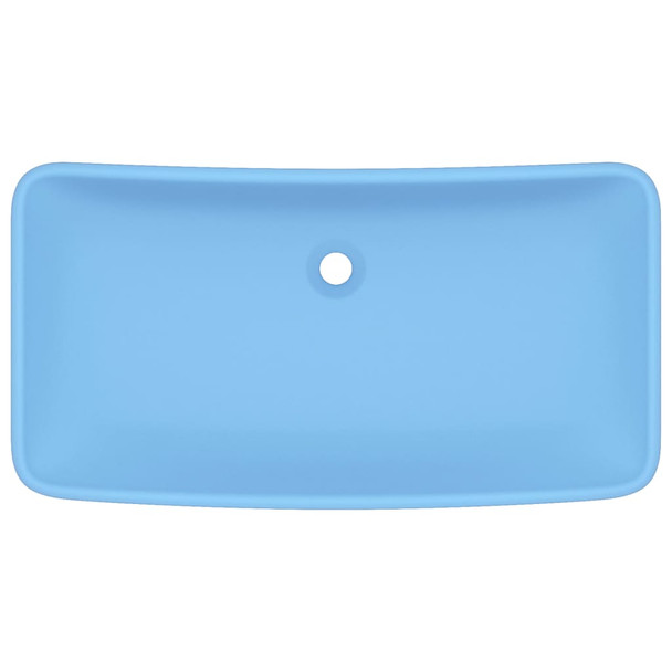 Luksuzni pravokutni umivaonik mat plavi 71 x 38 cm keramički