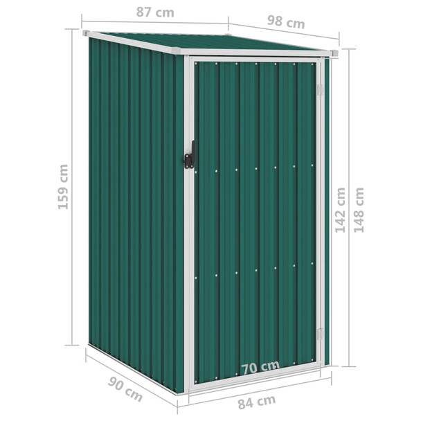 Vrtno spremište zeleno 87 x 98 x 159 cm od pocinčanog čelika