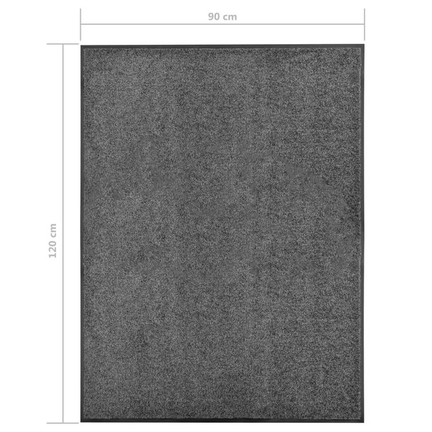 Otirač perivi antracit 90 x 120 cm