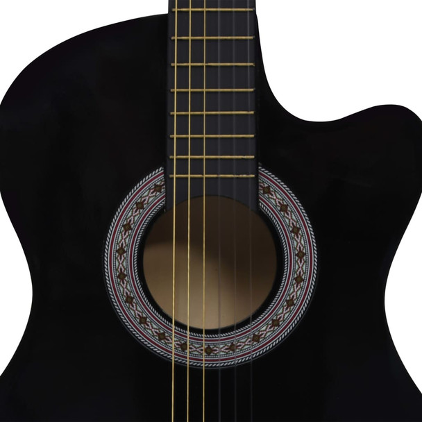 Klasična gitara Western s prorezom i 6 žica crna 38 "